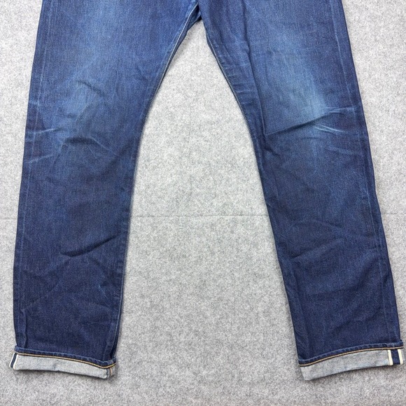 Simon Spurr Jeans Mens 38x32 Blue Selvedge Denim Resin Rinse Straight Leg USA - Picture 3 of 15
